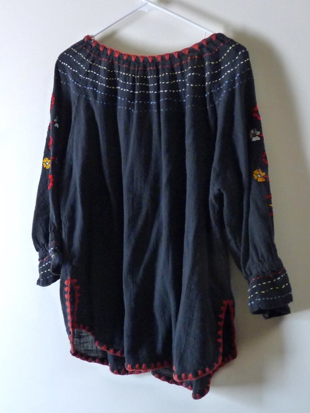 Banjara embroidered black Boho blouse cotton folk XL - Picture 6 of 6